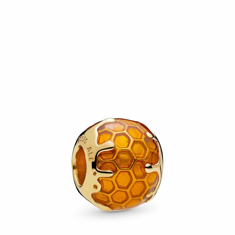 Pandora Shine™ Golden Honey Charm - 18ct Gold Plated/Enamel/Yellow - Canada | PE5863UX